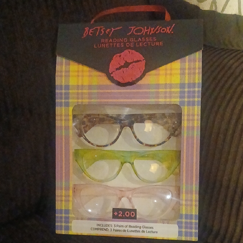 Betsey Johnson Reading Glasses Set - Tortois Shell Green, Pink